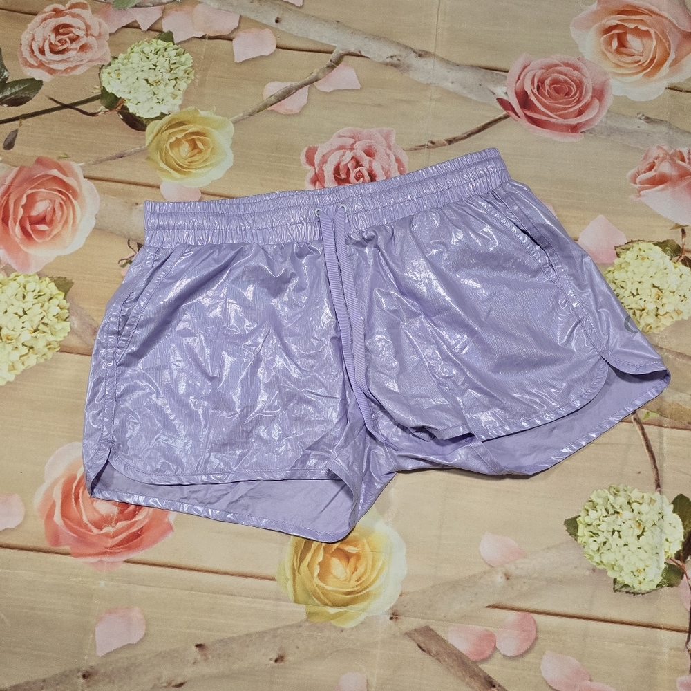 Zyia lilac shine bomber shorts